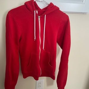 Red unisex hoodie from american apparel